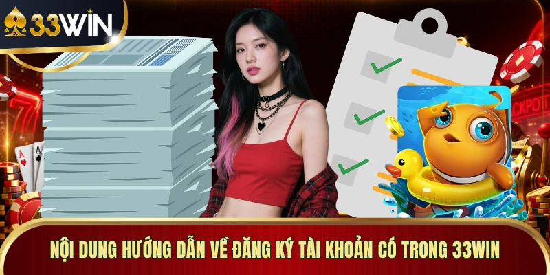 Nội dung hướng dẫn về đăng ký tài khoản có trong 33WIN